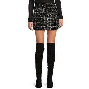 NEW Giani Bini Roux Tweed Mini Skirt A Line‎ Sequins Size 12